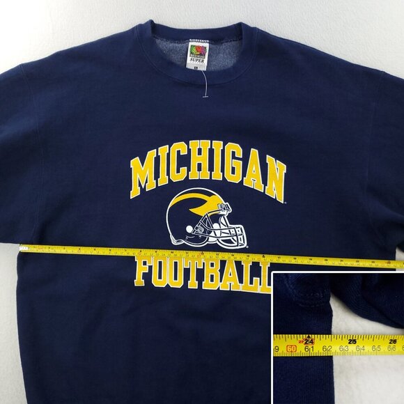 University Michigan Football Vintage Crewneck Sweatshirt Fleece XL NWOT - Picture 9 of 12
